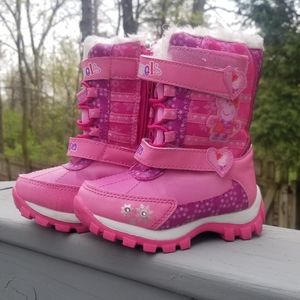EUC Girls Peppa Pig Snow Boots Sz. 8C